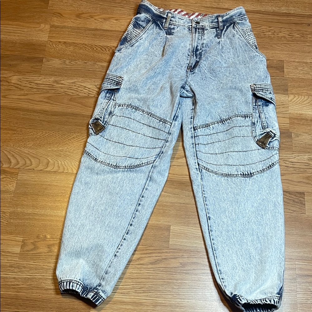 Vintage Bugle Boy Acid Marble Wash B-Boy Surf Skate Grunge 80s-90s Pants Jeans.